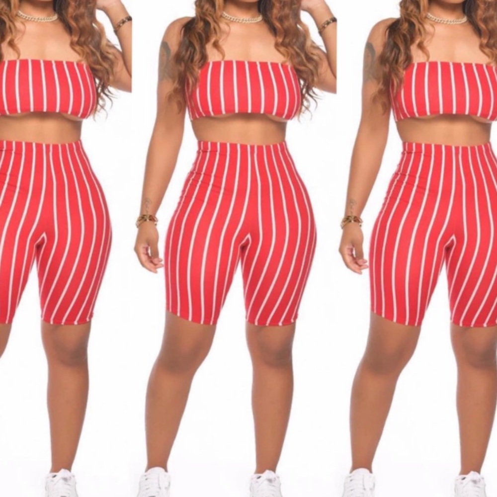 Stripe Tube Biker Set